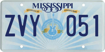 MS license plate ZVY051