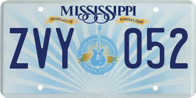 MS license plate ZVY052