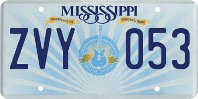 MS license plate ZVY053