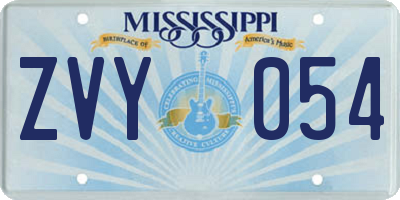 MS license plate ZVY054