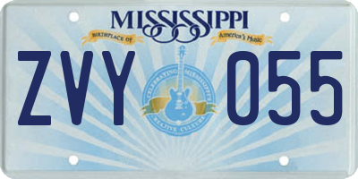 MS license plate ZVY055