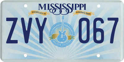 MS license plate ZVY067