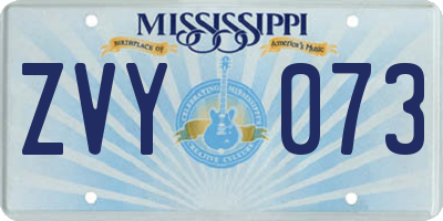 MS license plate ZVY073