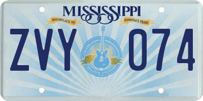 MS license plate ZVY074