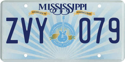 MS license plate ZVY079