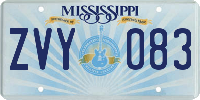 MS license plate ZVY083