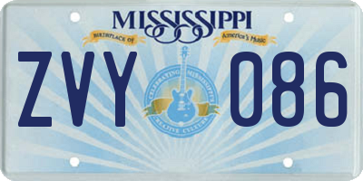 MS license plate ZVY086