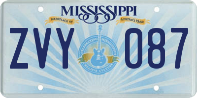MS license plate ZVY087