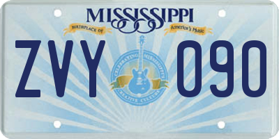 MS license plate ZVY090
