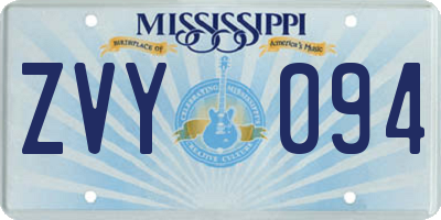 MS license plate ZVY094