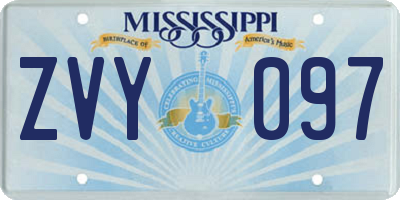 MS license plate ZVY097