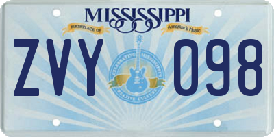 MS license plate ZVY098