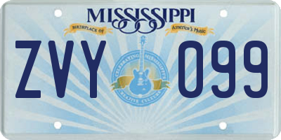 MS license plate ZVY099