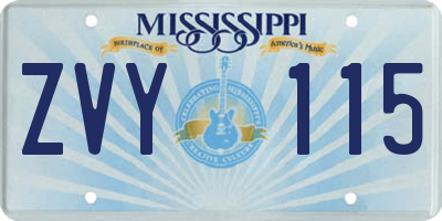 MS license plate ZVY115