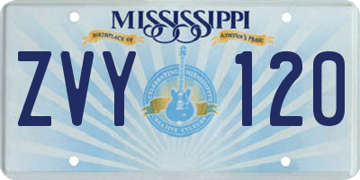 MS license plate ZVY120
