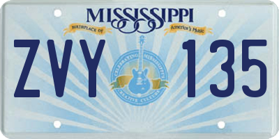 MS license plate ZVY135