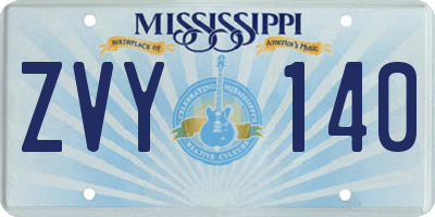 MS license plate ZVY140