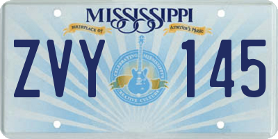 MS license plate ZVY145