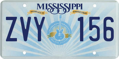 MS license plate ZVY156