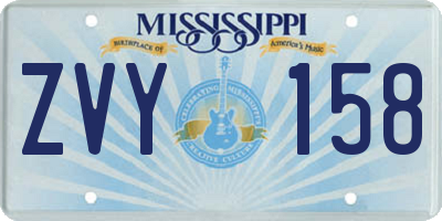 MS license plate ZVY158