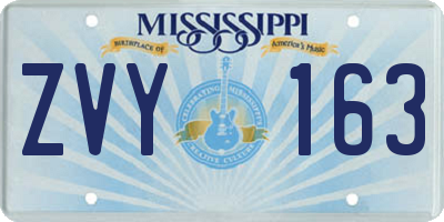 MS license plate ZVY163