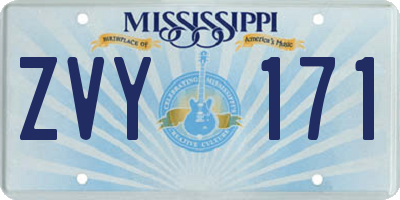 MS license plate ZVY171