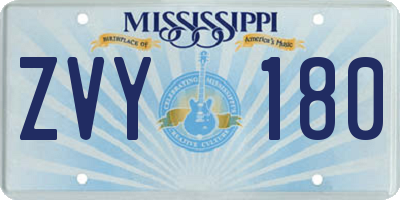 MS license plate ZVY180