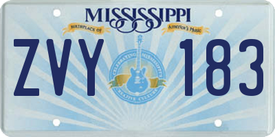 MS license plate ZVY183