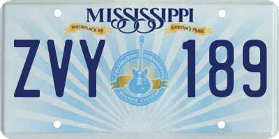 MS license plate ZVY189