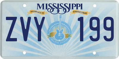 MS license plate ZVY199
