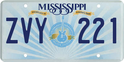 MS license plate ZVY221