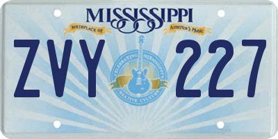 MS license plate ZVY227