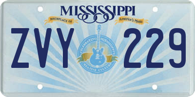 MS license plate ZVY229
