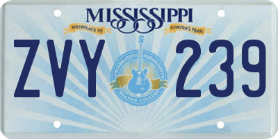 MS license plate ZVY239