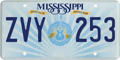 MS license plate ZVY253