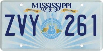 MS license plate ZVY261
