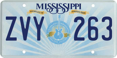 MS license plate ZVY263