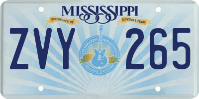 MS license plate ZVY265