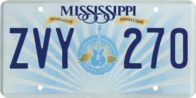 MS license plate ZVY270