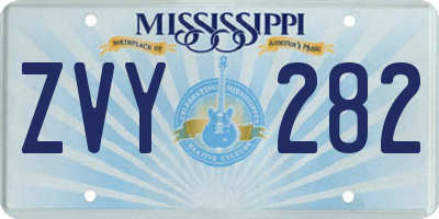 MS license plate ZVY282