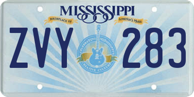 MS license plate ZVY283