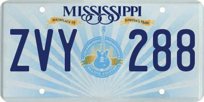 MS license plate ZVY288