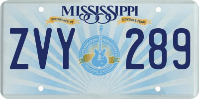 MS license plate ZVY289