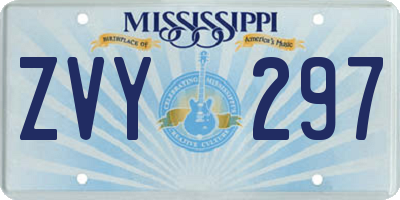 MS license plate ZVY297