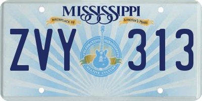 MS license plate ZVY313