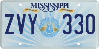 MS license plate ZVY330
