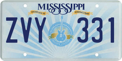 MS license plate ZVY331