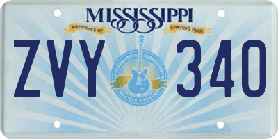 MS license plate ZVY340