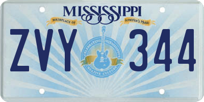 MS license plate ZVY344