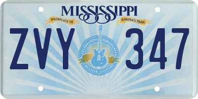MS license plate ZVY347